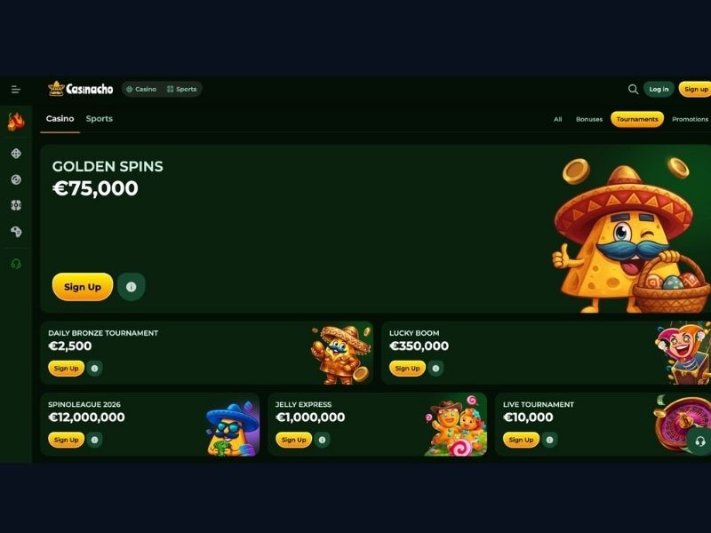 Casinacho Casino (Nacho Casino) móvil para España: Spinola Liga 2026, Daily Bronze y torneos en smartphone en tiempo real